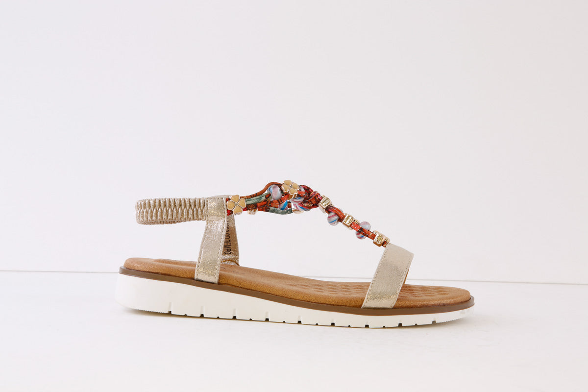 LUNAR - JLH363 TEMPO-FLAT FASHION SANDAL - GOLD