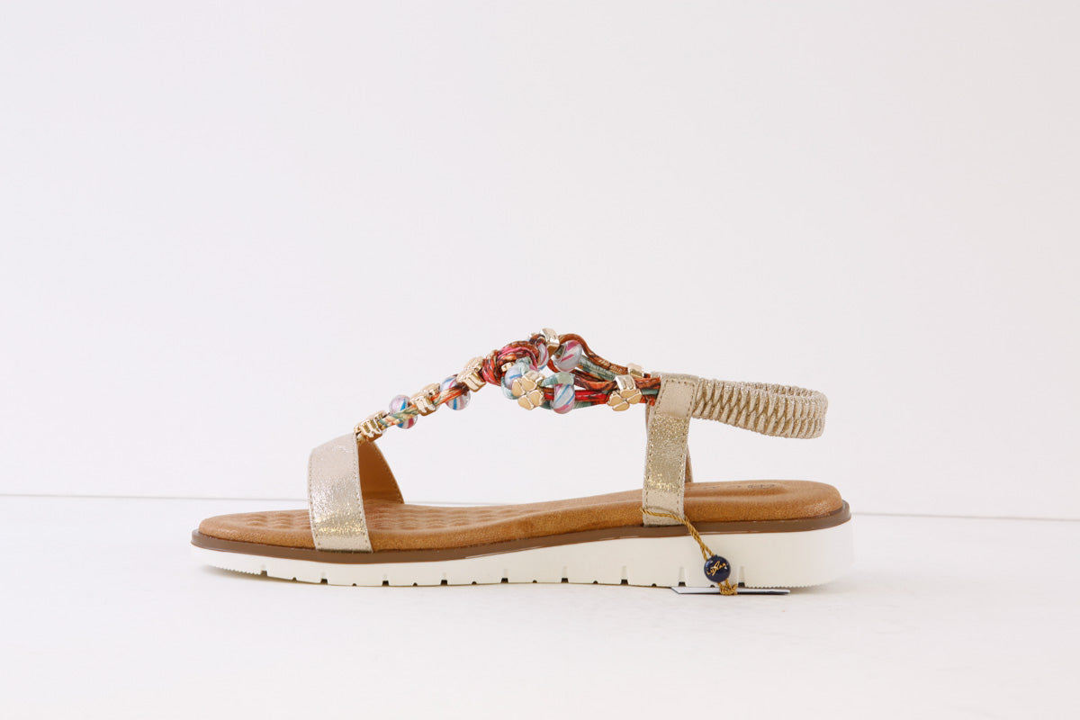 LUNAR - JLH363 TEMPO-FLAT FASHION SANDAL - GOLD