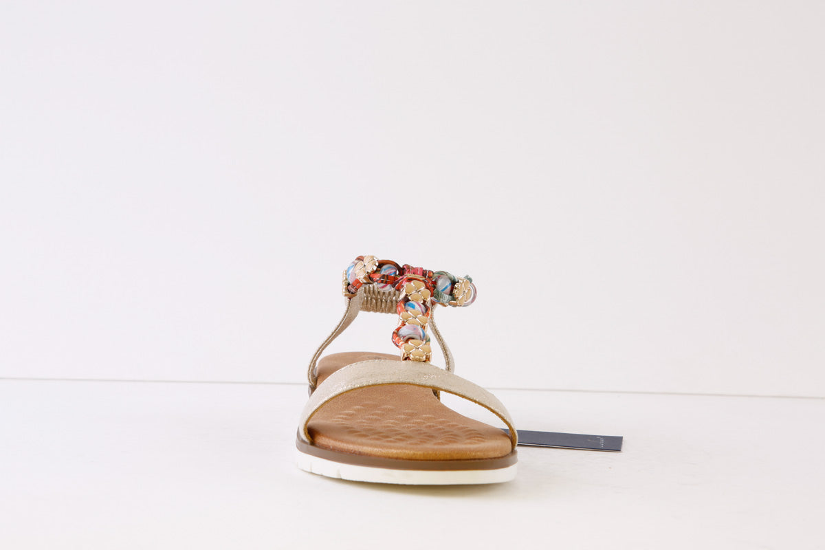 LUNAR - JLH363 TEMPO-FLAT FASHION SANDAL - GOLD