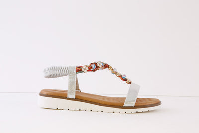 LUNAR - JLH363 TEMPO-FLAT FASHION SANDAL - SILVER