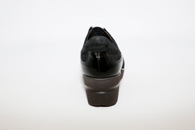 SOFTWAVES - 4.81.02 MEDIUM WEDGE SLIP-ON SHOE - BLK PATENT COMBI
