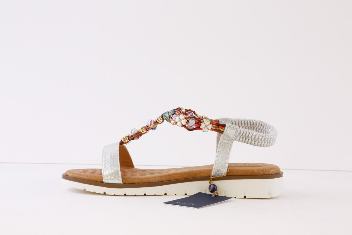 LUNAR - JLH363 TEMPO-FLAT FASHION SANDAL - SILVER