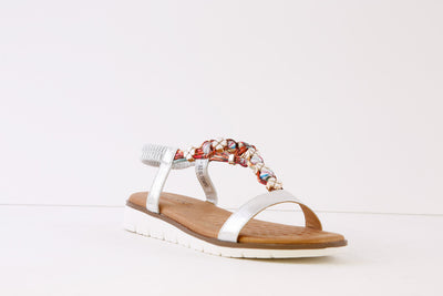 LUNAR - JLH363 TEMPO-FLAT FASHION SANDAL - SILVER