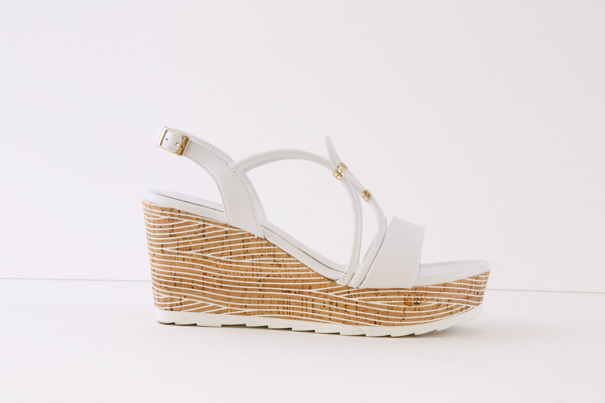 MARCO TOZZI - 28349-100 HIGH WEDGE FASHION SANDAL - WHITE