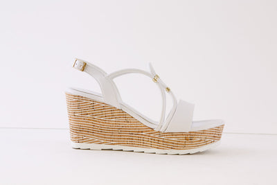 MARCO TOZZI - 28349-100 HIGH WEDGE FASHION SANDAL - WHITE