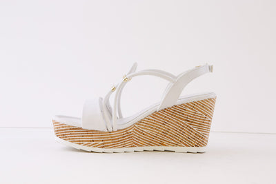 MARCO TOZZI - 28349-100 HIGH WEDGE FASHION SANDAL - WHITE