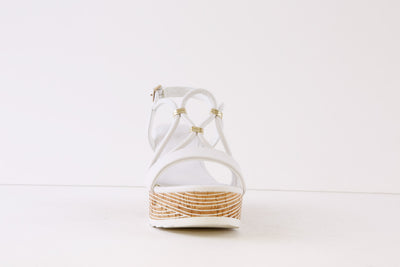 MARCO TOZZI - 28349-100 HIGH WEDGE FASHION SANDAL - WHITE