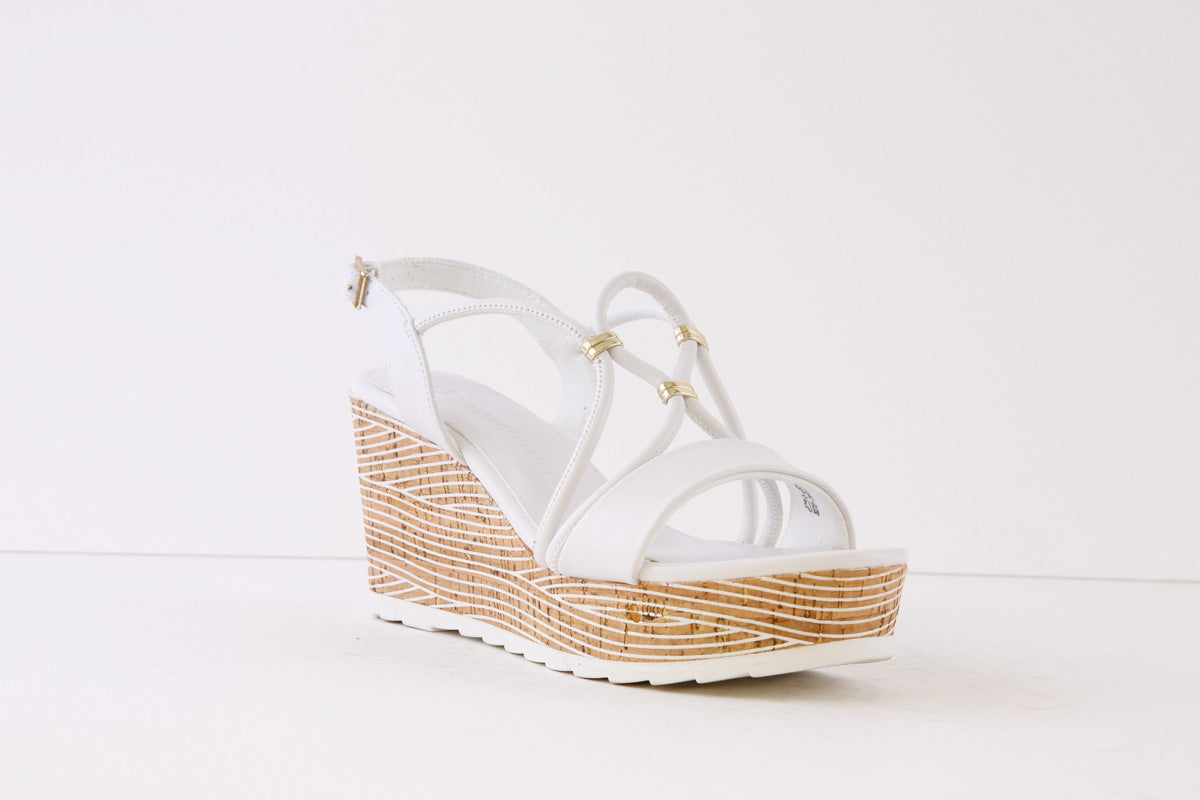 MARCO TOZZI - 28349-100 HIGH WEDGE FASHION SANDAL - WHITE