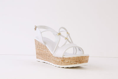 MARCO TOZZI - 28349-100 HIGH WEDGE FASHION SANDAL - WHITE