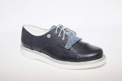 INEA - FELINE FLAT LACED SHOE - NAVY PATENT
