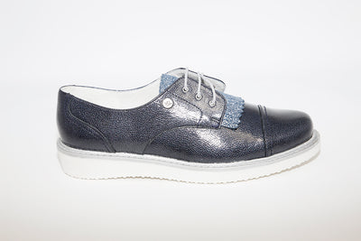 INEA - FELINE FLAT LACED SHOE - NAVY PATENT