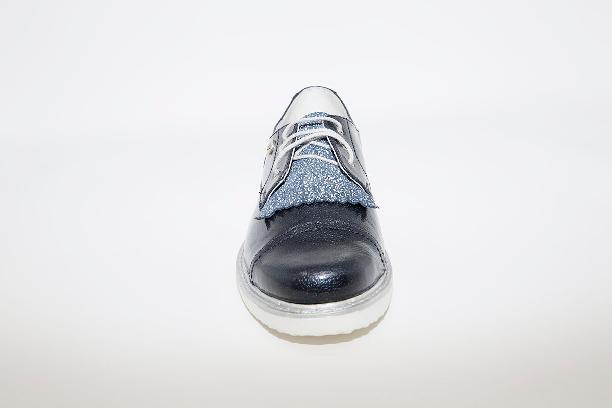 INEA - FELINE FLAT LACED SHOE - NAVY PATENT
