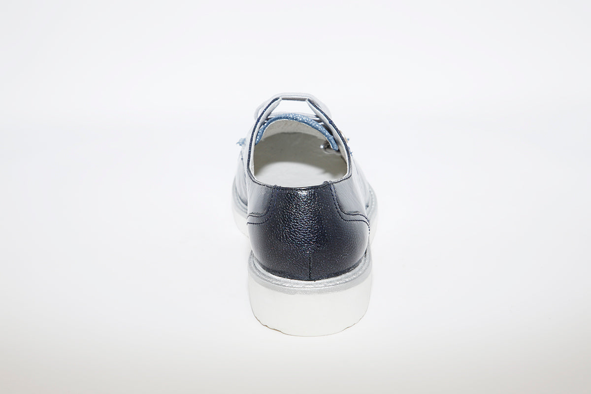 INEA - FELINE FLAT LACED SHOE - NAVY PATENT