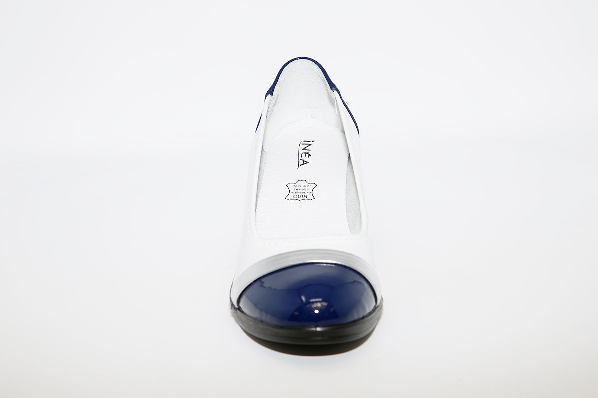 INEA - RUDY MEDIUM WEDGE POMP - WHITE/NAVY