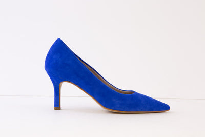 TAMARIS - 22434-187 HIGH HEEL COURT SHOE - ROYAL BLUE SUEDE
