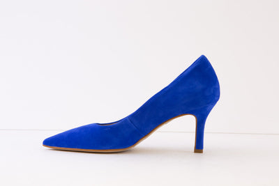 TAMARIS - 22434-187 HIGH HEEL COURT SHOE - ROYAL BLUE SUEDE