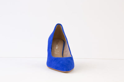 TAMARIS - 22434-187 HIGH HEEL COURT SHOE - ROYAL BLUE SUEDE