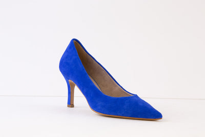 TAMARIS - 22434-187 HIGH HEEL COURT SHOE - ROYAL BLUE SUEDE