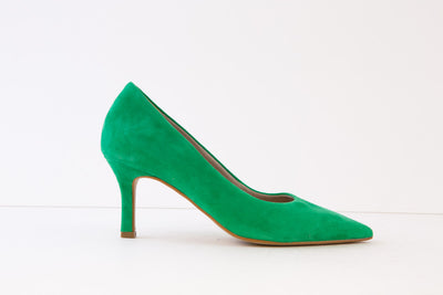 TAMARIS - 22434-700 HIGH HEEL COURT SHOE - GREEN SUEDE