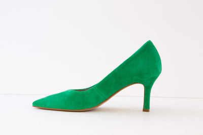 TAMARIS - 22434-700 HIGH HEEL COURT SHOE - GREEN SUEDE