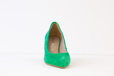 TAMARIS - 22434-700 HIGH HEEL COURT SHOE - GREEN SUEDE