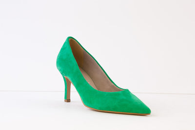 TAMARIS - 22434-700 HIGH HEEL COURT SHOE - GREEN SUEDE