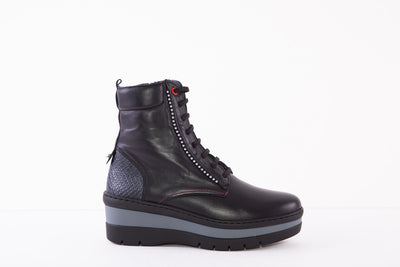 NOTTON - 0657 LACED WEDGE BOOT - BLACK
