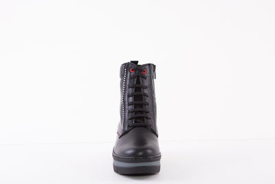 NOTTON - 0657 LACED WEDGE BOOT - BLACK