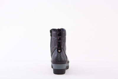 NOTTON - 0657 LACED WEDGE BOOT - BLACK