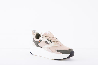 REFRESH 170129  CHUNKY LACED FASHION SHOE - BEIGE COMBI