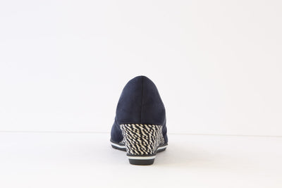 TAMARIS - 22417-805 MEDIUM WEDGE SLIP-ON SHOE - NAVY SUEDE