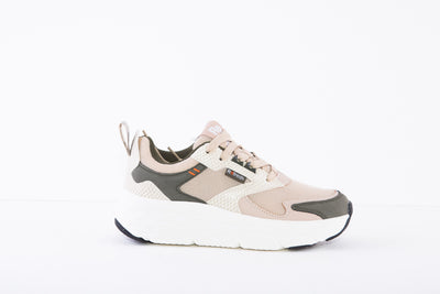 REFRESH 170129  CHUNKY LACED FASHION SHOE - BEIGE COMBI