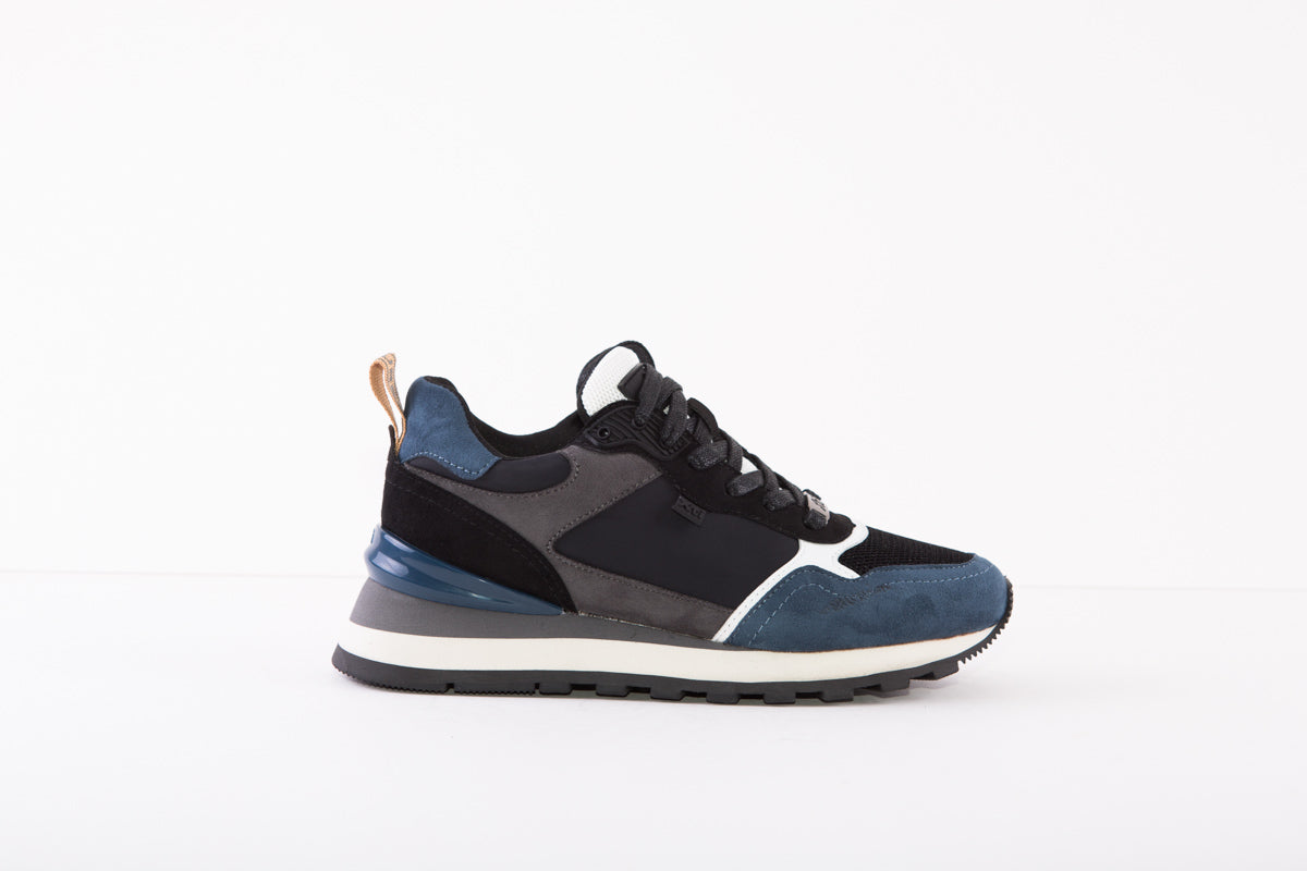 XTI 140242 LACED FLAT FASHION TRAINER - BLUE/BLACK
