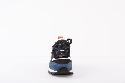 XTI 140242 LACED FLAT FASHION TRAINER - BLUE/BLACK