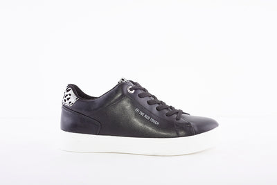 XTI - 43385 LACED FASHION TRAINER - BLACK/SILVER