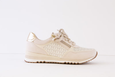 MARCO TOZZI - 23749-402 FLAT ZIP/LACE SHOE - CREAM COMBI