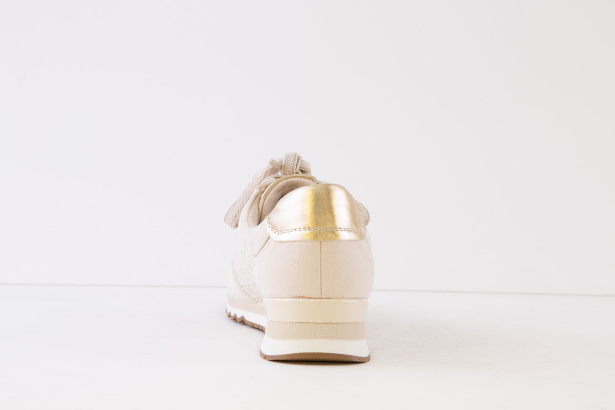 MARCO TOZZI - 23749-402 FLAT ZIP/LACE SHOE - CREAM COMBI