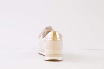 MARCO TOZZI - 23749-402 FLAT ZIP/LACE SHOE - CREAM COMBI