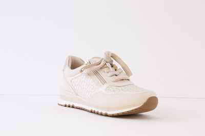 MARCO TOZZI - 23749-402 FLAT ZIP/LACE SHOE - CREAM COMBI