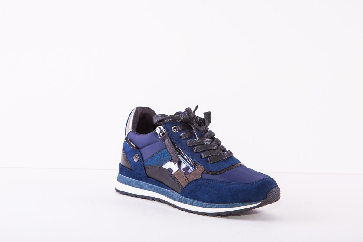 REFRESH 170159  TRAINER=FLAT ZIP/LACE FASHION TRAINER - NAVY