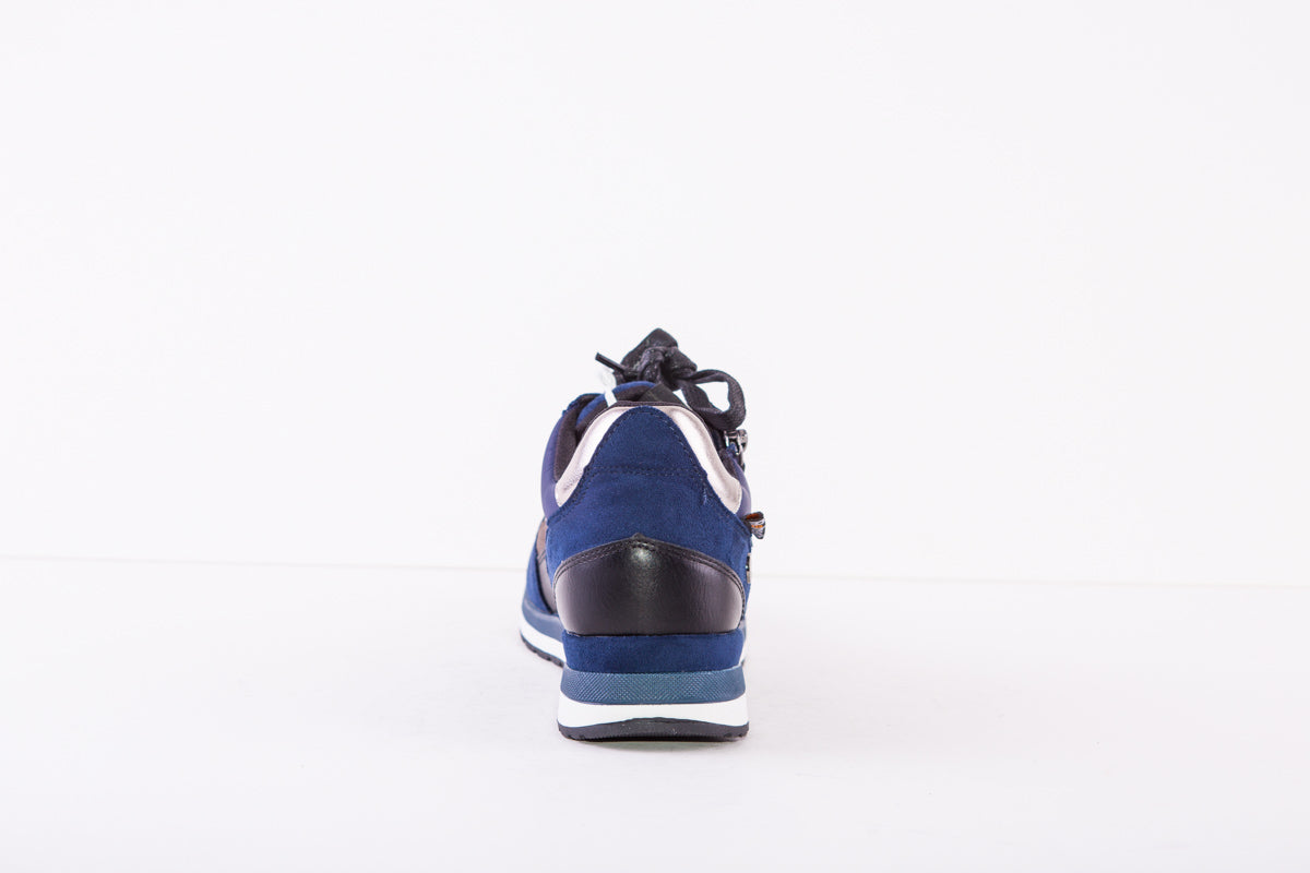 REFRESH 170159  TRAINER=FLAT ZIP/LACE FASHION TRAINER - NAVY