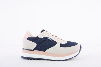 XTI - 43436 LACED FASHION TRAINER - NAVY/GREY/PINK