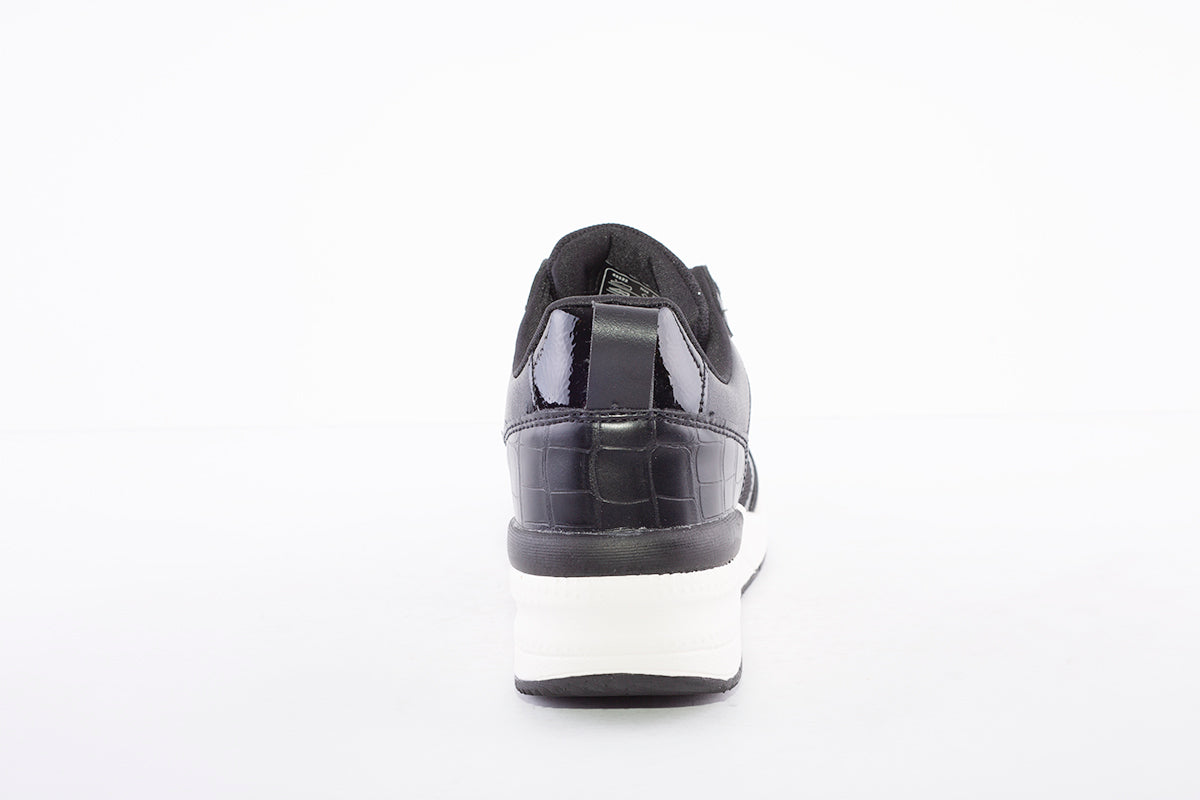 XTI - 43122 LACED WEDGE FASHION TRAINER - BLACK COMBI