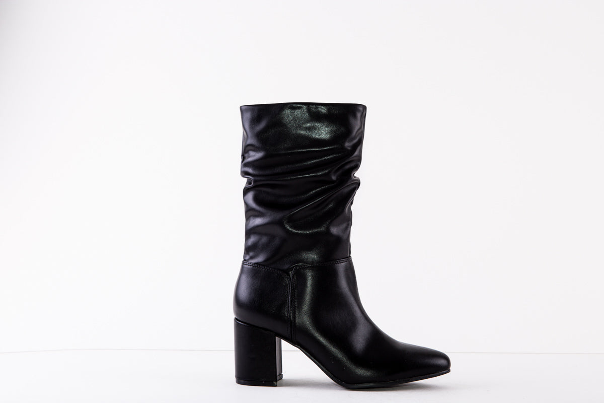 SPROX 566940 MEDIUM HEEL CALF-LENGTH BOOT - BLACK MATT