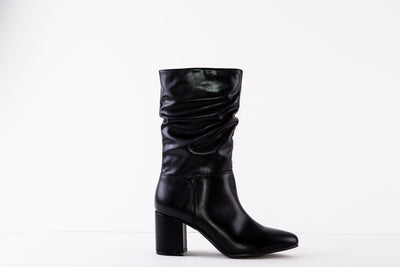 SPROX 566940 MEDIUM HEEL CALF-LENGTH BOOT - BLACK MATT