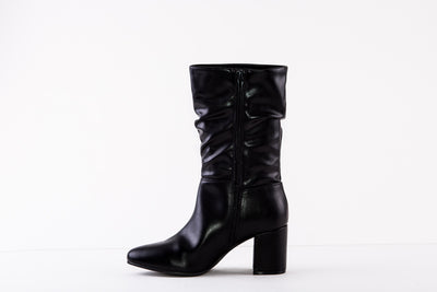 SPROX 566940 MEDIUM HEEL CALF-LENGTH BOOT - BLACK MATT