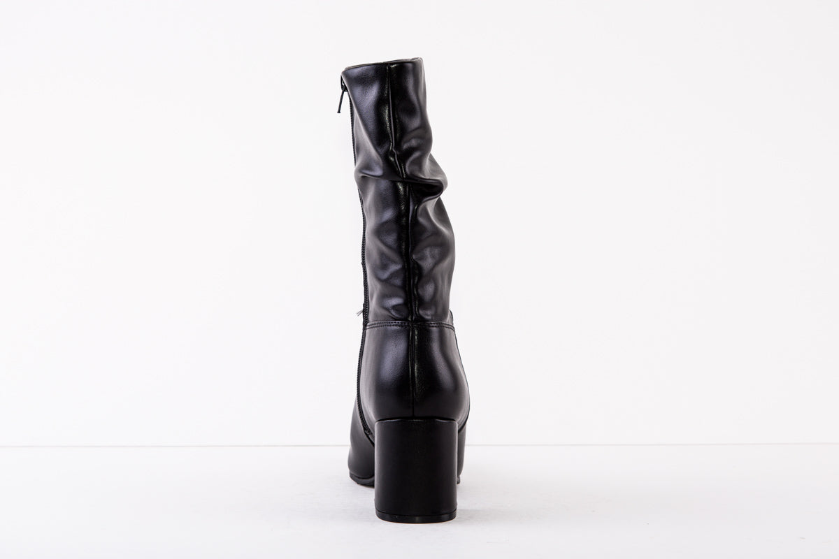 SPROX 566940 MEDIUM HEEL CALF-LENGTH BOOT - BLACK MATT