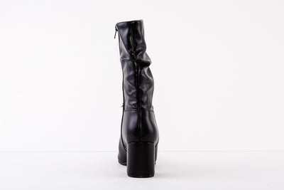 SPROX 566940 MEDIUM HEEL CALF-LENGTH BOOT - BLACK MATT