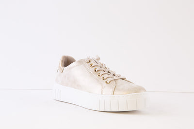 MARCO TOZZI - 23717-447 FLAT MOC-LACE SHOE - LIGHT GOLD
