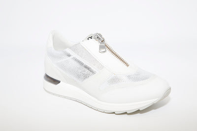 DLS SPORT - 3839 A FLAT ZIP FASHION SHOE - WHITE MULTI